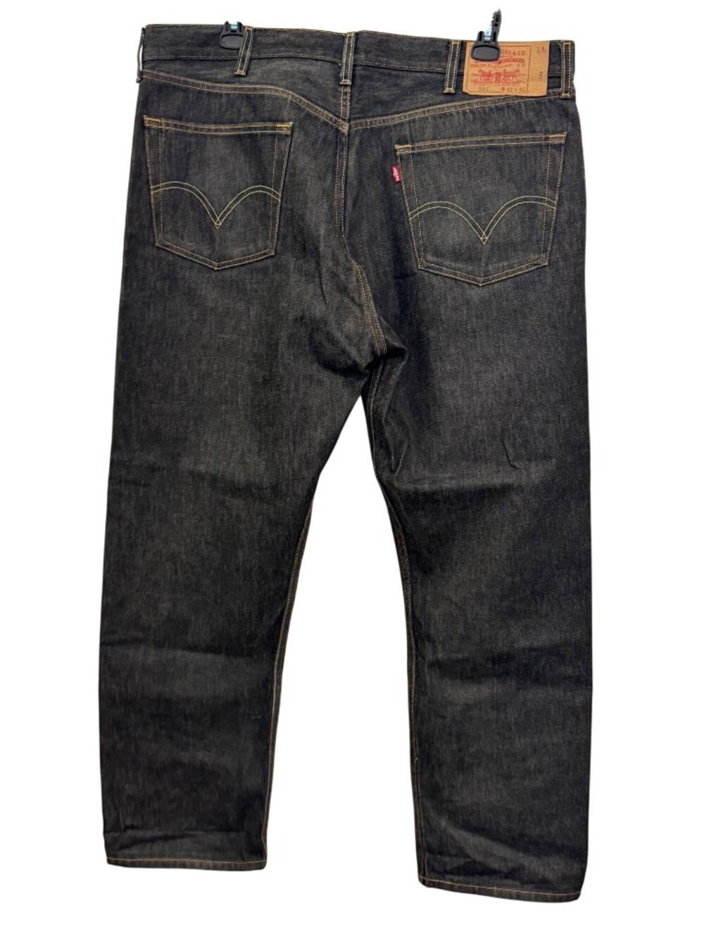 Levis Mens 501 Original Fit Jeans W42 L32 Dark Wash Denim Classic Style
